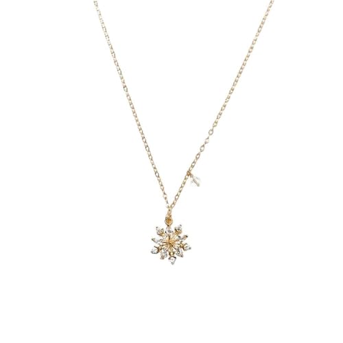 Collier pendentif flocon de neige pavé de zircon, le cadeau idéal pour femme pour mariage