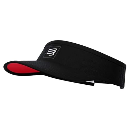 COMPRESPORT Visor Visera, Adultos Unisex, Black/Red (Multicolor), Talla Única