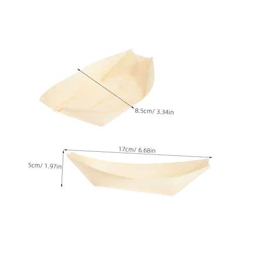Platos desechables de madera para sushi 17cm x 8.5cm 100 pcs miniatura 2