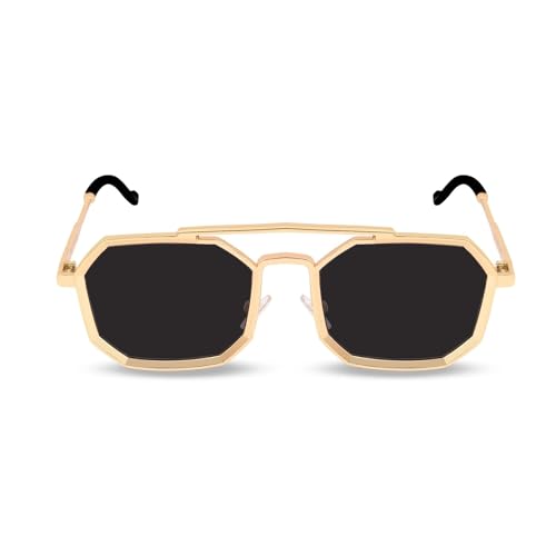 Image of IFLASH Vintage UV Protection Retro Square Metal Body Sunglasses For Men & Women