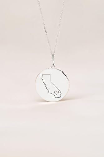 Collier pendentif d'État argent 925 chaîne 45 cm breloque 24 mm - 4