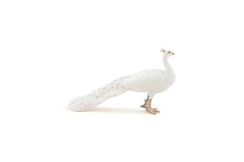 PAPO, Realistic White Peacock Figure, Ages 3+, Wild Life Collection, Educational Play Exotic Birds - Image 3