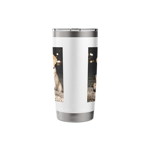 Funny Labrador Retriever Drinking Iced Coffee Dog Meme Stainless Steel Insulated Tumbler