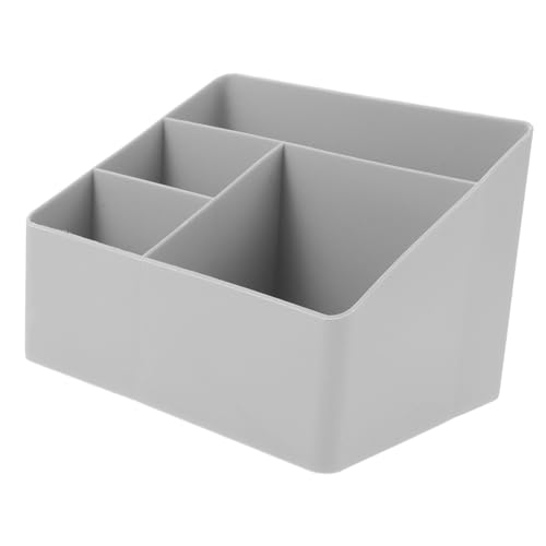 STOBAZA Coffee and Tea Storage Organizer with 4 Compartments Gray Tea Bag Holder and Coffee Pod Box for Kitchen Countertops