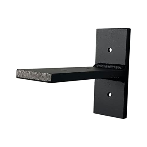 Heavy Duty Floating Bracket, Forward Facing Shelf Bracket, Sold Individually, Handmade in USA (7, Black Flat Paint)