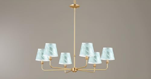 Aspen Creative 51025, Hardback Empire Transitional Clip-On Mini Small Shade in Light Green Fabric, 4" Top x 6" Bottom x 5" Slant by Aspen Creative - Used condition - Image 5