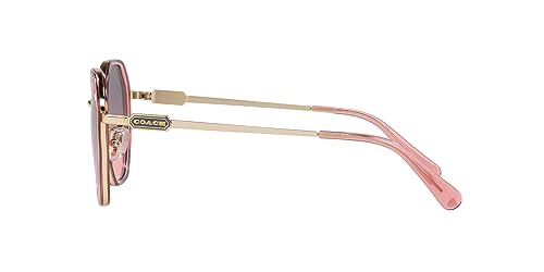 Coach HC7141 Sunglasses, Transparent Pink/Shiny Light Gold/Plum Purple Scarlet Gradient, 54 mm4