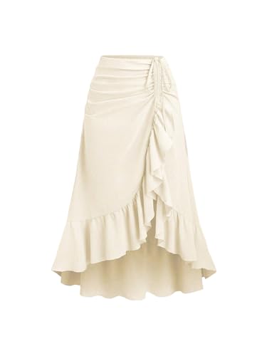 SHENHE Women's Plus Size Western Skirt High Low Ruffle Hem Asymmetrical Renaissance Retro Skirt