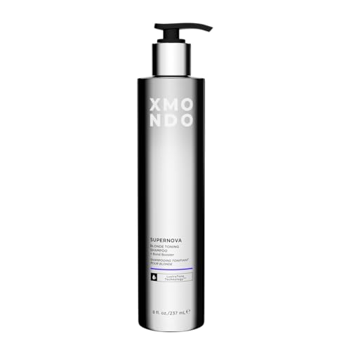 XMONDO Hair Supernova Blonde Toning Shampoo | Vegan Formula with Vegetable Proteins, Jojoba Oil, and Violet Pigments to Replenish, Restore, and Reduce Yellow Tones in Blonde Hair, 8 Fl Oz 1-Pack
