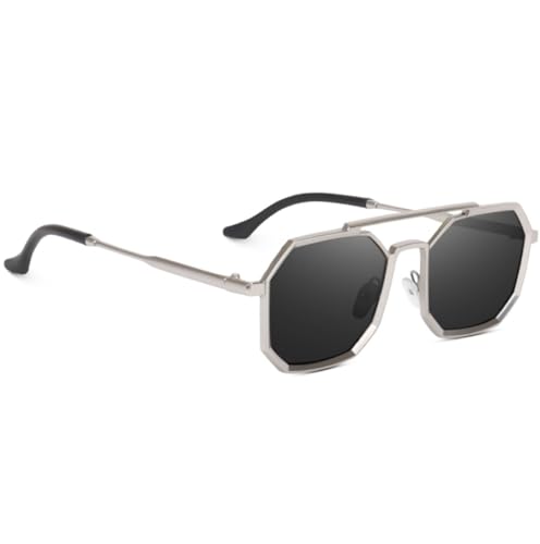 Image of IFLASH Vintage UV Protection Retro Square Metal Body Sunglasses For Men & Women