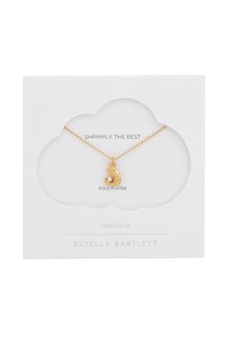 Image of Estella Bartlett Shrimp Necklace with Pearl, Gold Plated, Cable Chain, 45cm