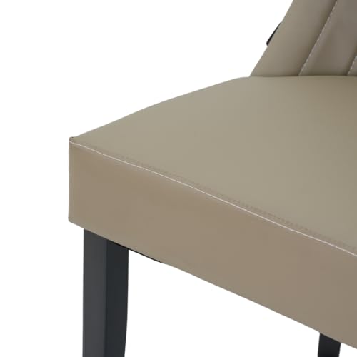 Image of Royaloak Milan Italian Leatherette Dining Chair | Elegant Dining Chair for Home with Piping Design & Leatherette Seat | Solid Wood Legs, Modern Design & Comfortable Dining Table Chair