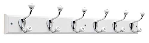 keypak Porte-manteau mural Blanc Pointe en céramique, Blanc, pointe en céramique., 6 Hook Cover