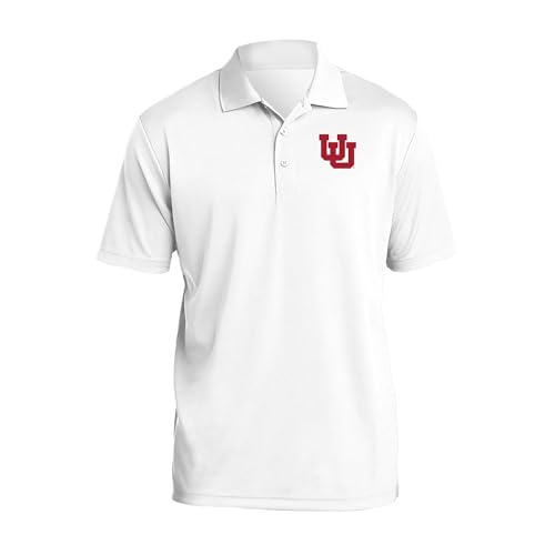 UGP Campus Apparel AP1041 - Utah Utes Primary Logo Left Chest - Sports Team Polo - Large - White
