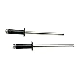Mo Mi Baihuo 100pcs blind rivets,1/8″×3/8″(3.2mm×10mm), black, aluminum handle, steel mandrel,...