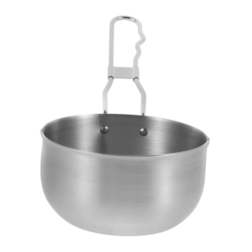 BESPORTBLE Stainless Steel Saucepan for Cooking Portable Small Pot for Frying Boiling for Camping Picnics and Outdoor Adventures Lightweight Durable Cooking Pan