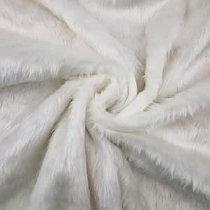 Plain Fun Faux Fur Fabric Material Bright White, 1/8Mtr - 50cmx37cm