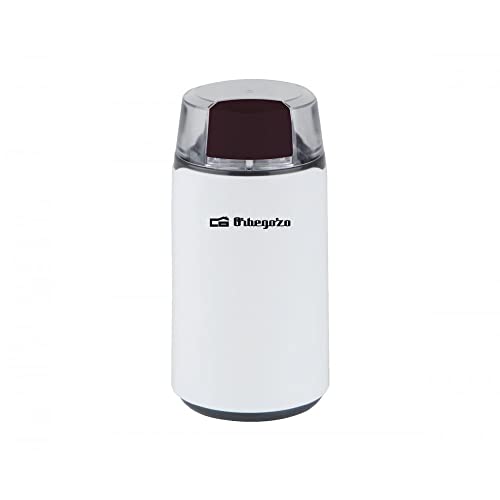 Orbegozo MO 3200 - Molinillo de café, cuchilla de acero inoxidable, interruptor ON/OFF, tapa con pulsador de seguridad, 200 W
