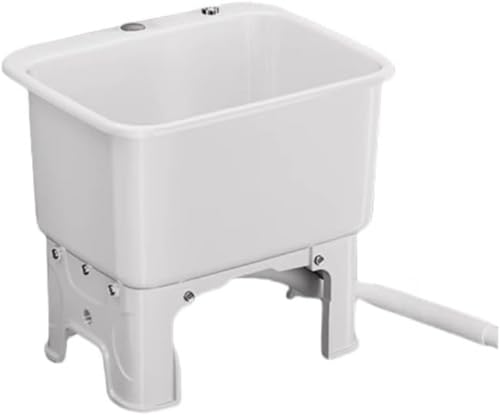 Xiraivke 簡易流し台キッチンシンク 多機能モップシンクとしても活用 屋外用に最適 ワンタッチ排水で操作簡単 大容量洗浄台 高脚設計 掃除道具収納機能付き 耐久素材製 家庭用・業務用両対応 蛇口なし自立型 組立簡単で持ち運び可能