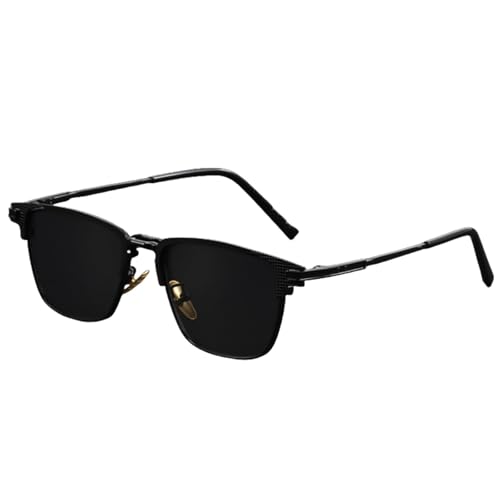 Lunettes en titane et métal de luxe solaire polarisé rétro