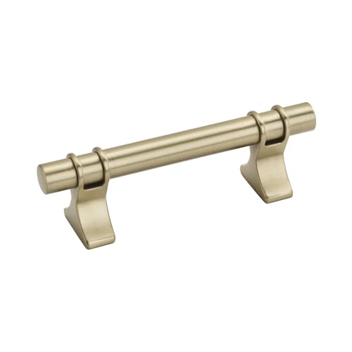 Image of Amerock | Cabinet Pull | Golden Champagne | 3 inch (76 mm) Center to Center | Davenport | 1 Pack | Drawer Pull | Drawer Handle | Cabinet Hardware