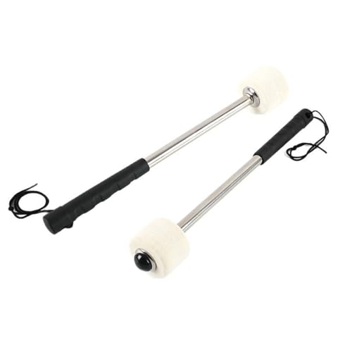 Baquetas Durm Hammer antideslizantes para percusión, con cabeza de fieltro y mango de acero inoxidable, duraderas y prácticas miniatura 4