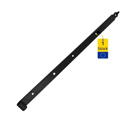 DMX - Bisagra para puerta de tienda, bisagra para muebles, bisagras de madera, bisagra trenzada, herrajes de construcción para muebles, puertas, 1 pieza - ZP - Negro, 800 x 40 x 5,0 mm