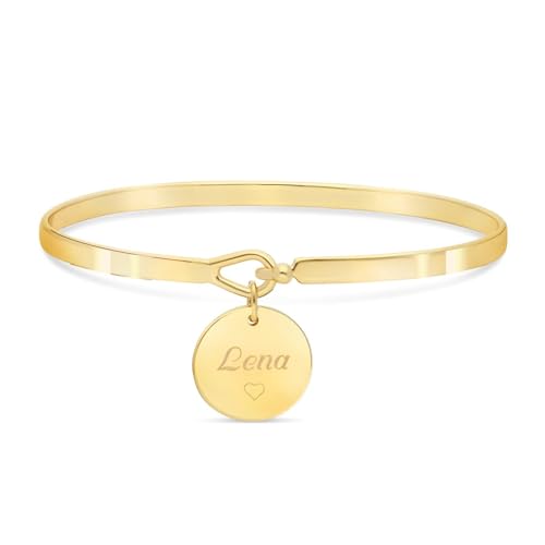 Jonc médaille 15 mm personnalisée en Plaqué Or, votre style quotidien