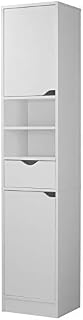 URBNLIVING Ventura Wooden Tall 2 Door 1 Drawer Shelves Bathroom Cabinet Storage Unit Modern (White)