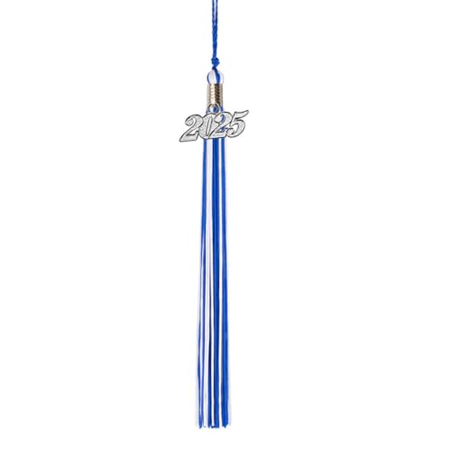 Class Act Graduation Graduation Tassel - Silver Charm - 2 Color, 2025, Blue/White