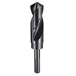 sourcing map 27mm Drill Bit 1/2" Reduced Shank 3-Flat 4241 High Speed Steel Nitriding Black 118° Standard Point for Plastic Wood Copper Aluminum Iron Medium Soft Metal