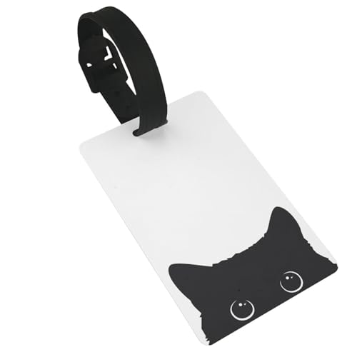 Funny Cat Luggage Tag for Suitcase, Travel Baggage Bag Tags Backpack Name ID Identifier Labels for Women Men Kids (1 Pack)