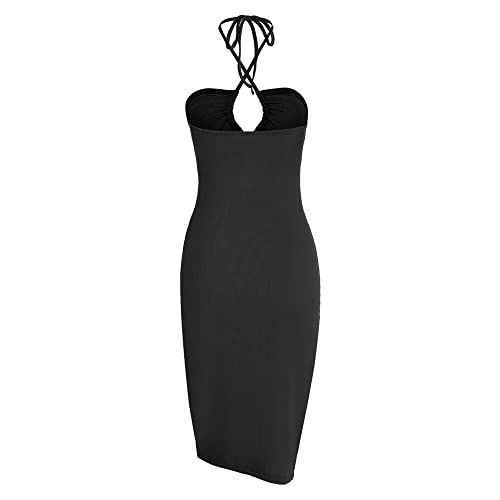ZAFUL Women's Sleeveless Dress Sexy Midi Halter Dresses Criss Cross Cami Womens Casual Clothes for Party3