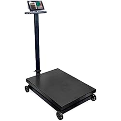 Báscula De Suelo Con Rampa EUROXANTY Báscula Industrial | Balanza industrial con Plataforma | Báscula Digital | Báscula con Ruedas | Balanza de Metal Plegable | 1000 kg