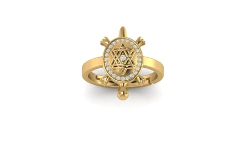 Image of LMDPRAJAPATIS Certified Natural Navratna Best Of Luck Gold & Silver Plated Tortoise Adjustable Ring for Men Or Women's