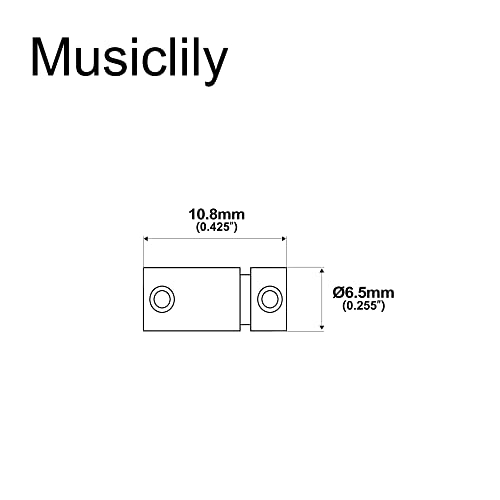 Musiclily Pro 10.8mm Small Barrel Brass Telecaster Saddles for Fender Squier Tele Style Electric Guitar Original Color (Set of 6) - Image 2
