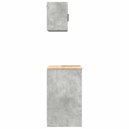 Armario multiusos de madera con acabado estético gris hormigón 8