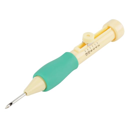 Image of Russian DIY Embroidery Needle Punch Kit, Yellow and Green Straight Pins Set, 3 Sizes Poke and Poke Music Pins for Sewing, Crafts