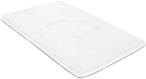 BIGFOOT Memory Foam Bath Mat 17 x 24 for Tub and Shower, Water Absorbent Non-Slip Bathroom Rug with Soft Velvet Top Layer, Thick Cushioning Foam with PVC Dot Bottom Layer Keeps Floors Dry, White