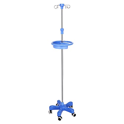 Carts IV Pole with Armrests/Storage Tray - Stainless Steel Drip Stand - Adjustable Height Medical Infusion Stand - for Elderly Hospitals/Clinics/Home