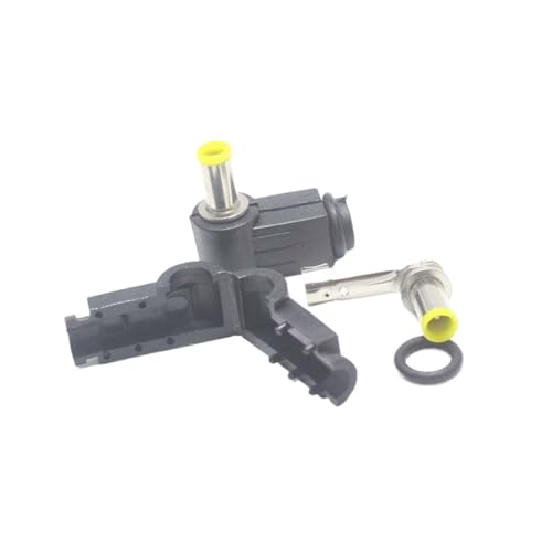 WUZDPRCJ 2pcs 5.0 * 3.0mm Male DC Power Jack Connector Right Angle Welding Electrical Plugs Audio Yellow Head