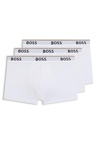 HUGO BOSS Herren Trunk 3p Co/EL Boxershorts, White 100, XL HUGO BOSS Herren Trunk 3p Co/EL Boxershorts, White 100, XL