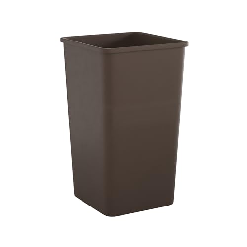 Image of Square Commercial Trash Can (Trash Can, Brown, 50 Gallon)