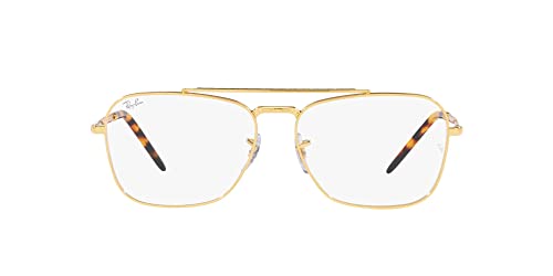 Ray-Ban RX3636V New Caravan Square Prescription Eyewear Frames, Legend Gold/Demo Lens, 55 mm