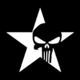 Punisher Skull Army Star Vinyl Decal Sticker|White|Cars Trucks SUVs Laptops Walls|5.5' X...