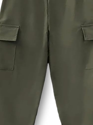 Image of Trampoline Kids Joggers Trackpants Pack of 2 - Black & Green | Knit Cotton Blend Cargo Style Pants for Boys & Girls | Soft Elastic Waist Track Bottoms with Pockets | Comfy Everyday Activewear