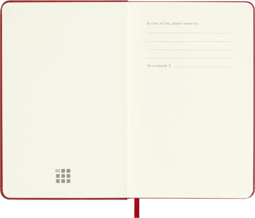 Image of Moleskine Classic Notebook, Pocket, Squared, Red, Hard Cover (3.5 X 5.5)