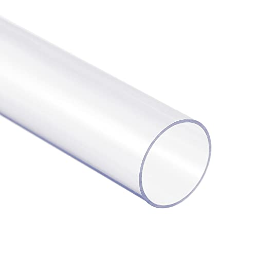 Image of uxcell Rigid Round Clear Tubing 26mm(1'') ID x 28mm(1.1'') OD x 1.64Ft Length Plastic Tube