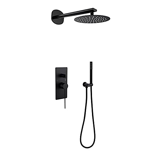 Ensemble de robinet de douche mural noir pour douche relaxante angle inclinable - 3