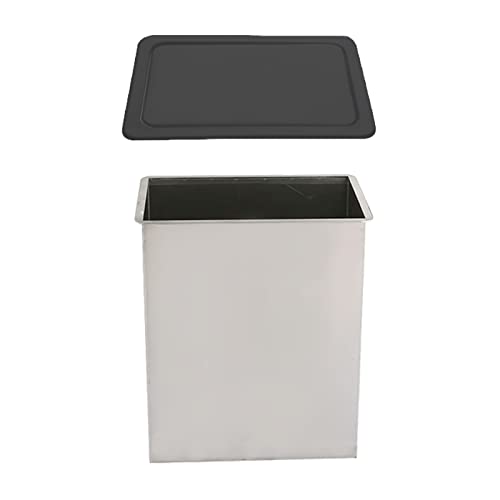 LYXXW Cubo De Basura Integrado En La Encimera, Cubo De Basura Integrado con Tapa Aleta Equilibrio, Cubo De Basura Cocina Cuadrado Acero Inoxidable Cepillado con Tapa Giratoria, para Banco Bar,Negro,S